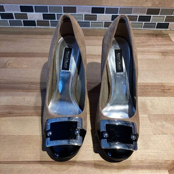 White House/Black Market heels. Leather, women’s size 7M - Picture 5 of 6